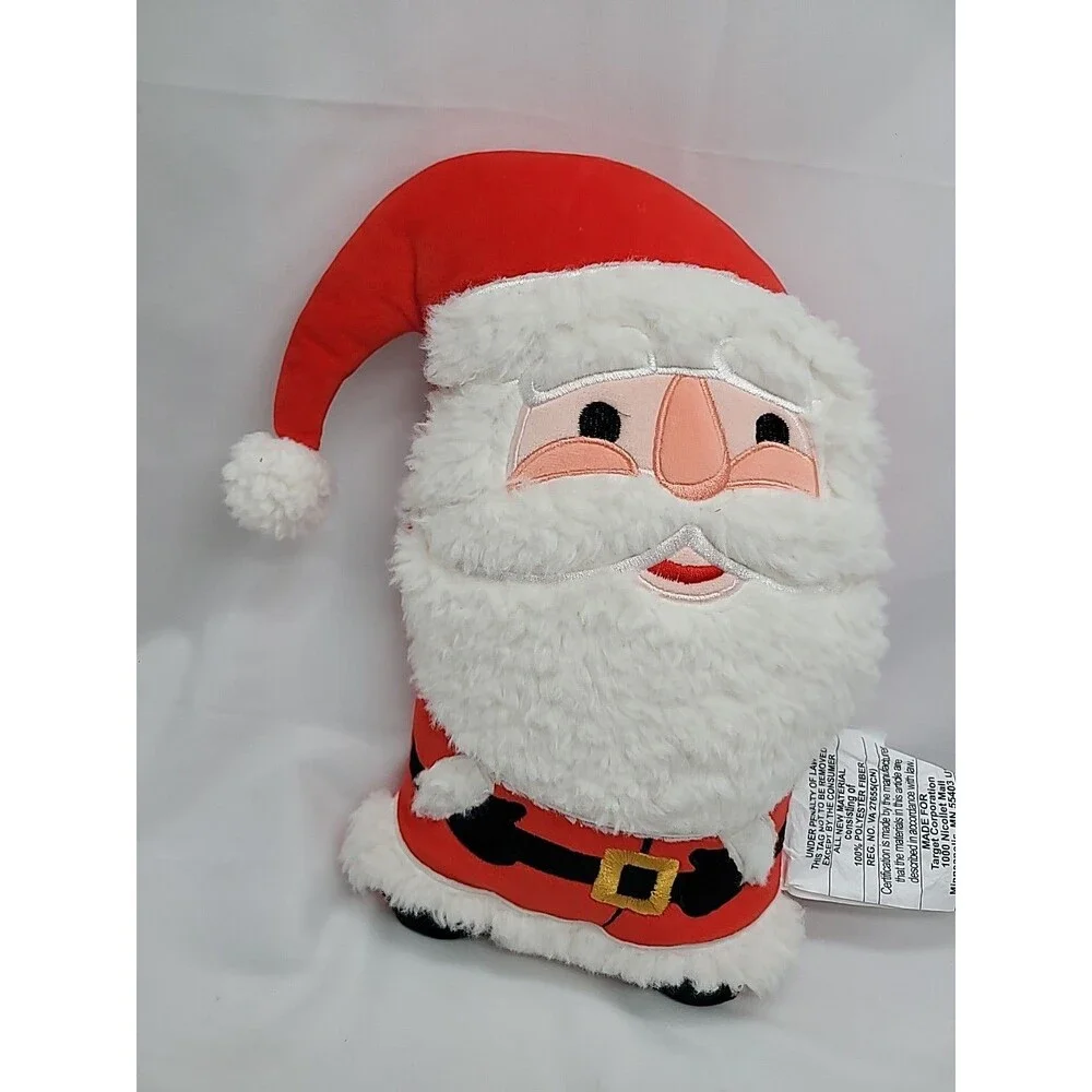 Christmas Shaped Santa Faux Shearling Throw Pillow Red/white Wondershop 15